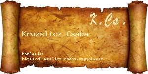 Kruzslicz Csaba névjegykártya